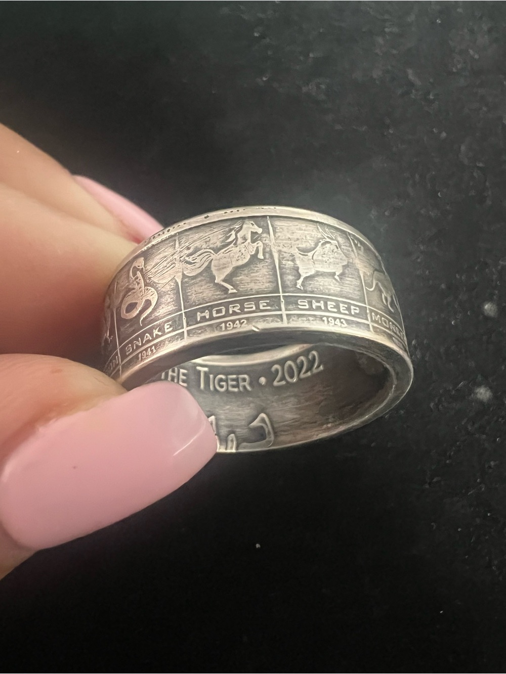 Sterling Silver Chinese Zodiac Ring - Tiger 2022